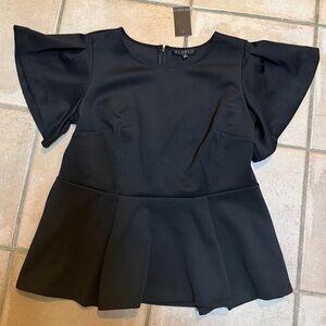 NWT | Eloquii Black Peplum Too with Flare Sleeves | Color: Black | Size: 18